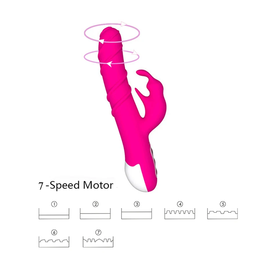 HIMALL секс игрушка USB кролик 360 градусов вращение GSpot вибратор толкающий большой