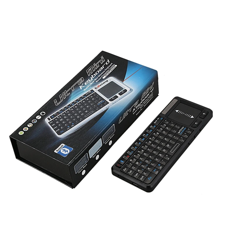 VIBOTON UKB-106-BT Bluetooth английская мини беспроводная клавиатура небольшого размера легкая мультимедийная клавиатура с тачпадом для ноутбука