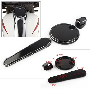 

Motorcycle Oil Fuel Tank Gas Door Dash Track Insert Ignition Cap Cover For Harley Touring FLHX FLTR FLHT FL Trike 2008-2013