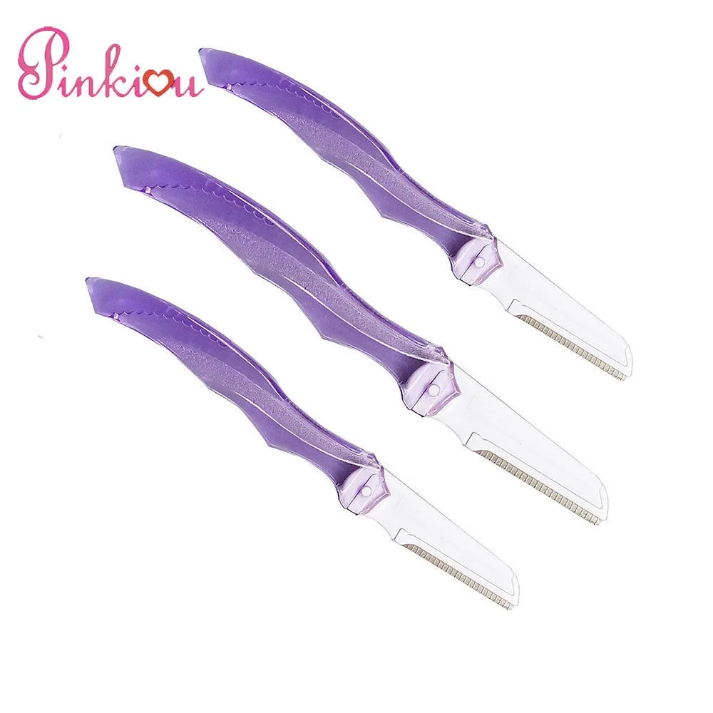 

Eyebrow Razor Kit 3 PCS Pinkiou Eyebrow Folding Shavers Facial Razor with Clear Box for Travel Hair Removal Fashion Women Shaper