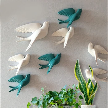 

WALL ORNAMENT RESIN SWALLOW STATUES HOME DECORATIONS WALL STICKERS TV BLACK GROUND LIVING ROOM GARDEN SCULPTURES WALL DECORATION