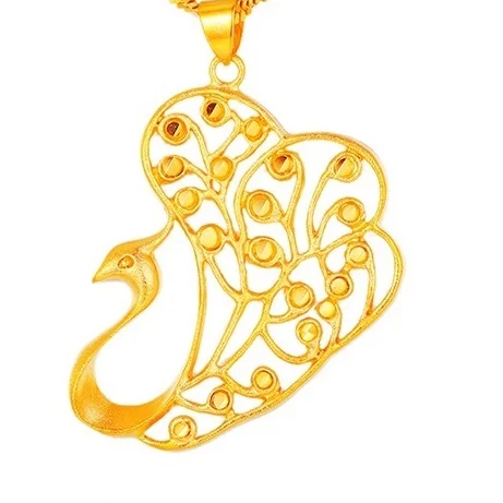pendant no chain OMHXFC,, EP99, Европейская мода,, прекрасный подарок для женщин и девушек на вечеринку, день рождения, свадьбу, Винтаж, Феникс, 24 К, Золотая подвеска, Шарм - Цвет камня: pendant no chain