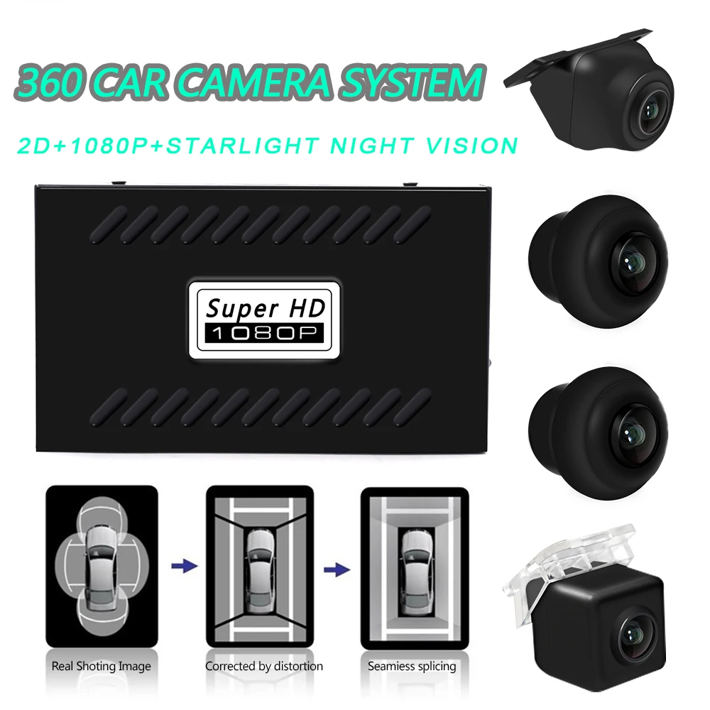 Carsanbo Car 360-degree 4 Cameras 2d Surround View Reversing Parking Camera  Bird's-eye Panoramic System Dvr Hd 1080p Car Camera - Car Multi-angle Camera  - AliExpress