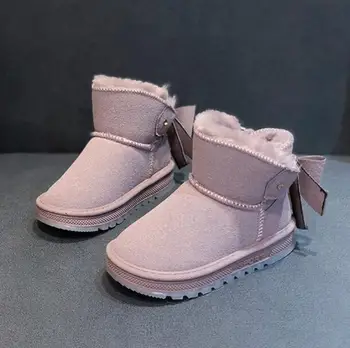 

2020 New Children Boots Australia Waterproof Leather Plush Girls Boys Snow Boots Kids Baby Ankle Boots Fur Warm Winter Boots