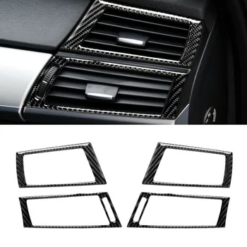 

Carbon Fiber Car Interior Dashboard Panel Side Air Vent Outlet Cover Sticker For BMW X5 E70 X6 E71 2008-2013 Car Styling