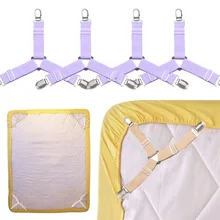 Hot Adjustable Bed Sheets Buckle Mattress Clip Bedclip Elastic Belt Fastener Bedding Holder Non-slip Straps Grippers Quilt Fixer