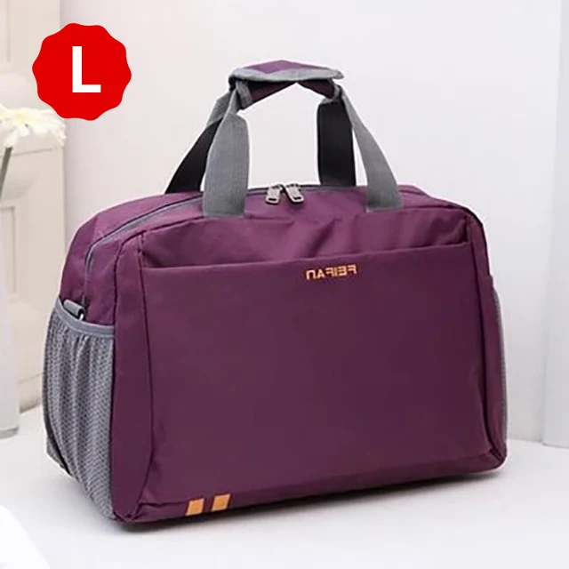 Scione Classic Travel Business Handbag Men Waterproof Cabin Luggage Tote Suitcase Women Large Casual Sport Weekend Shoulder Bag Purple L