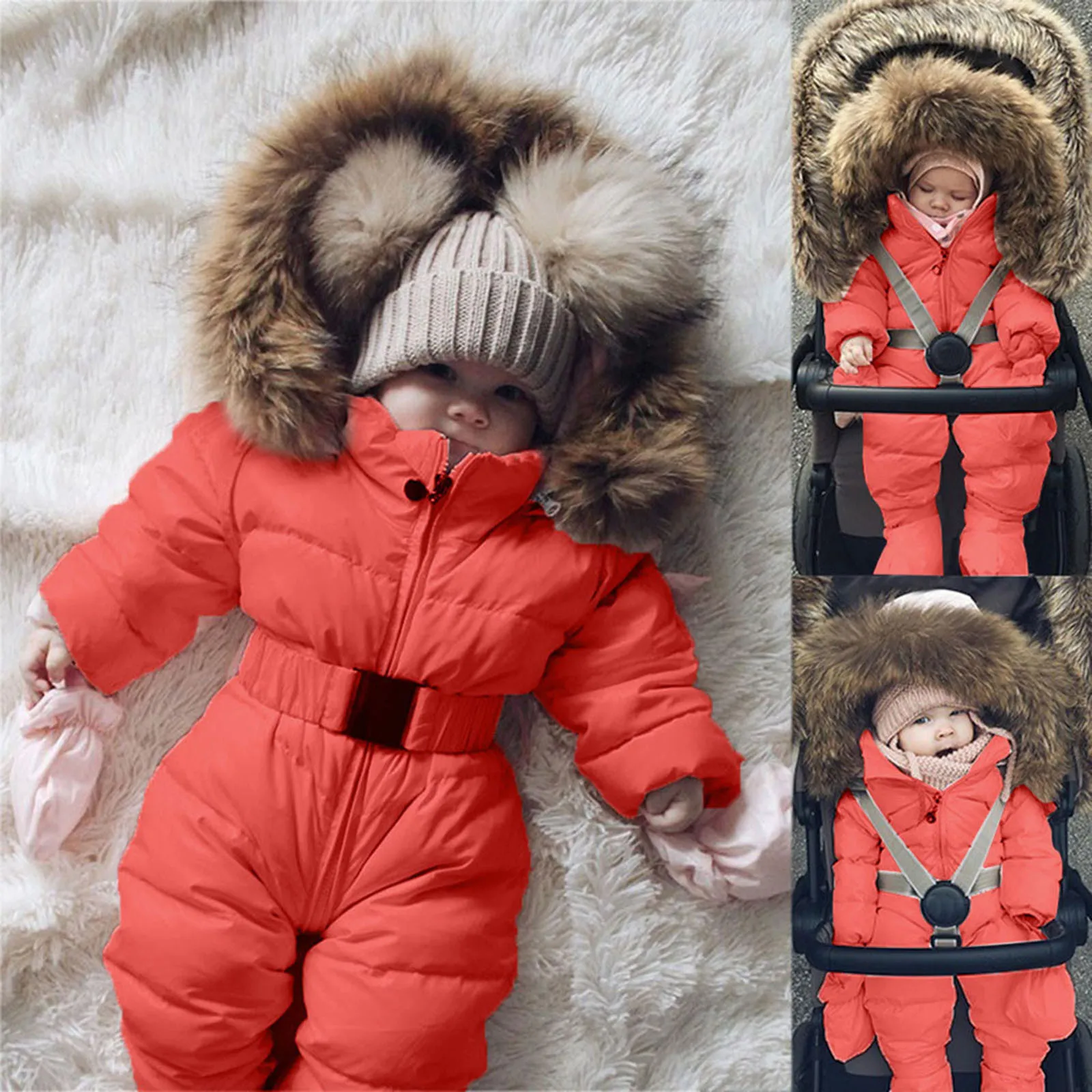 Newborn Baby Kids Girls Boys Winter Warm Outerwear Jacket Children Snowsuit Coat 
