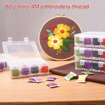 

80 Colors 4 Meters Embroidery Threads DIY Handmade Accessories Embroidery Cotton Threads High Quality PAK55