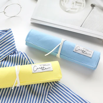 

Cute Solid School Pencil Case Roll Kawaii Pencilcase Big Penal for Girls Boys Cartridge Pen Bag Stationery