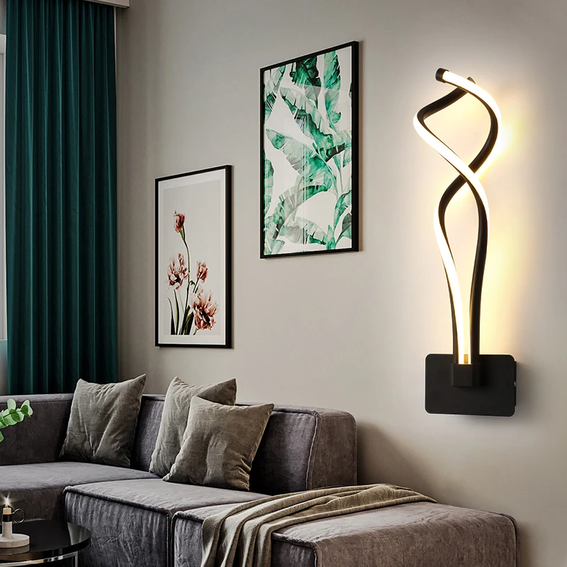 Modern Wall Lamp Living Room Bedroom Headbed LED Indoor Black White Walkway Lighting Decorative Wall Light led wall lamp wall sconces light wall lamp