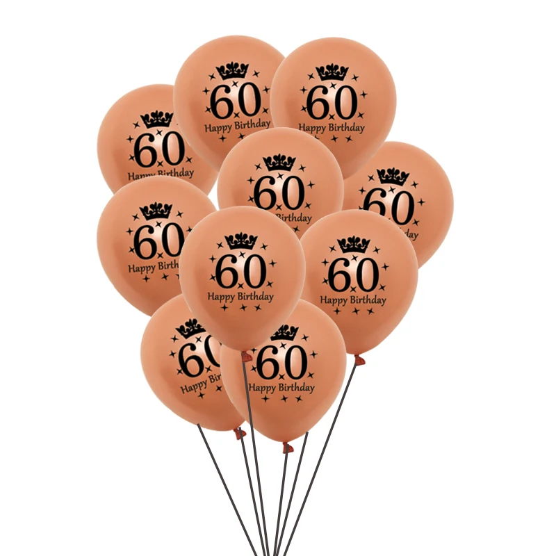 60th Chicinlife 10 шт. 30th 40th 50th 60th Happy birthday party воздушный шар Globos взрослые воздушные шары ко дню рождения День рождения Юбилей украшения - Color: 60th