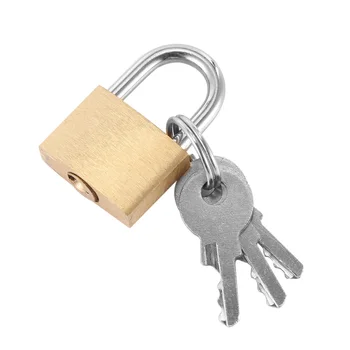 

Mini Cabinet Luggage Security Metal Lock Padlock Gold Silver Tone With 3 Keys Padlock Box Case Lock Mini Locks Lovers Safe Lock