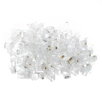 

RJ45,8P8C,CAT 5 Transparent Crimp Connector Plug , 100 Pieces Per Bag