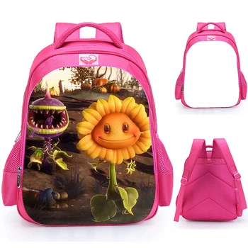 

New 16 inch Plants VS Zombie Women Backpack Anime Bookbag School Bag Children Girl Travel Bagpack Casual Shoulder Bag Mochila