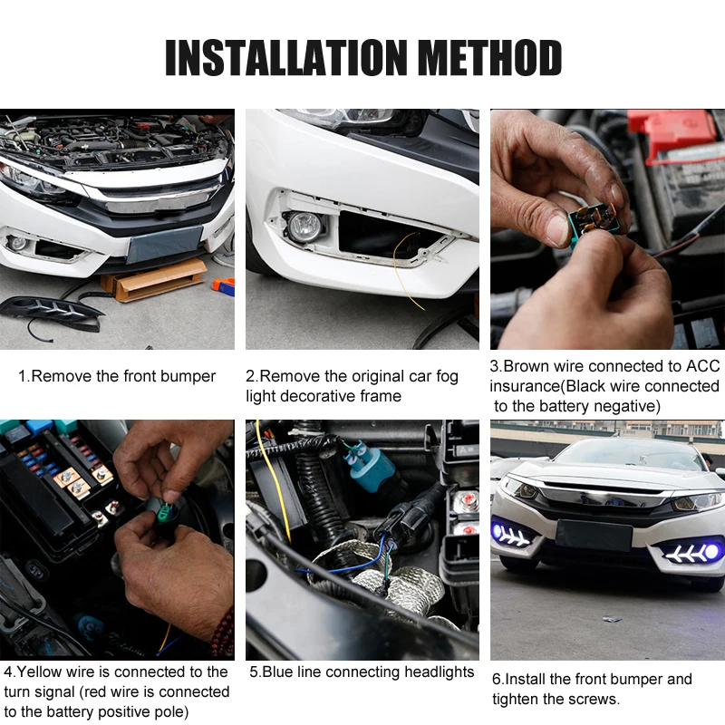 2 шт./компл. дневные ходовые огни DRL Противотуманные фары для Honda Civic поворотные сигнальные огни автомобиля Стайлинг запасные части