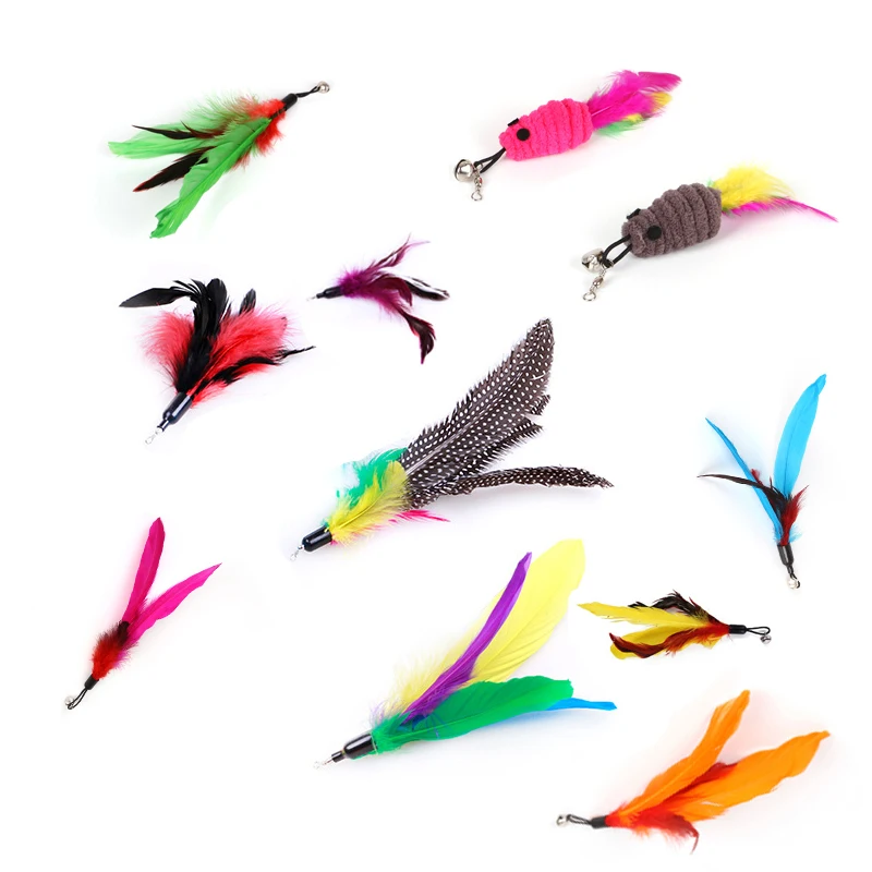 

1 PC Pet toy cat toy fishing rod cat stick feather replacement head cat supplies