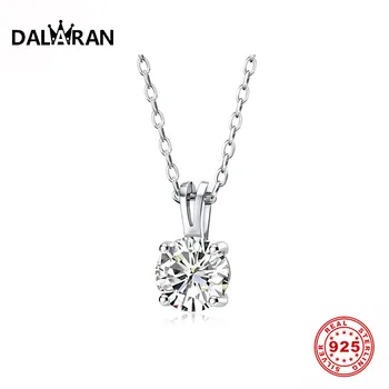 

DALARAN 925 Sterling Silver Cross Chain Necklaces Cubic Zircon Pendants Rhinestone Choker Necklaces Wedding Statement Jewelry