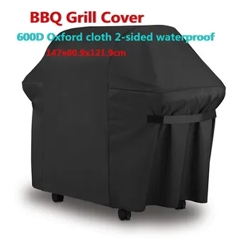 

147x61x122cm 600D BBQ Cover Outdoor Dust Waterproof Weber Heavy Duty Charbroil Grill Cover Rain UV Protective Outdoor BBQ Cover
