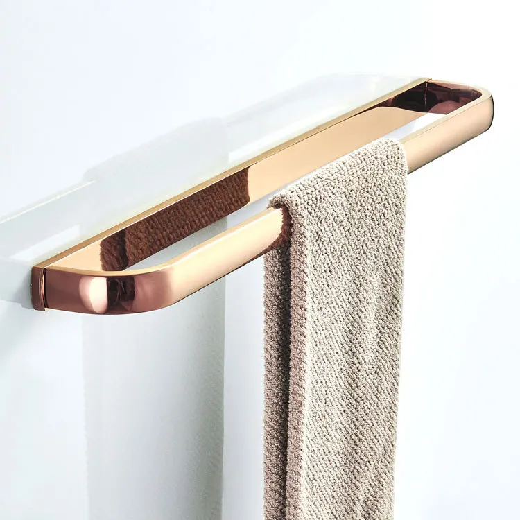 

A Generation of Delivery Manufacturers Direct Selling Wholesale Price Bathroom Hook Unit Brass Rose Gold Single Pole Rack Towel