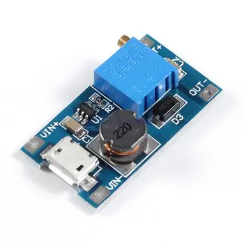 

A7-- DC-DC Boost Step-Up Power Module 2V-24V to 5/9/12/28V 2A Micro USB Input Voltage Converter