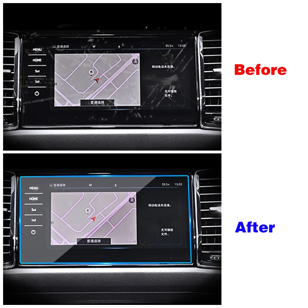 Skoda Kodiaq 2016-2021 차량용 멀티미디어 비디오 GPS 네비게이션 LCD 화면 강화 유리 보호 필름 안티 스크래치 액세서리