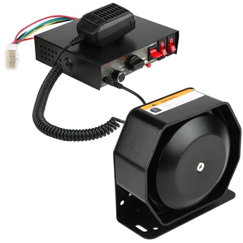 

Oversea 12V DC 200W 8 Sound Loud Car Warning Alarm Police Fire Siren Horn PA Speaker MIC System Hardware + ABS Auto Accessories
