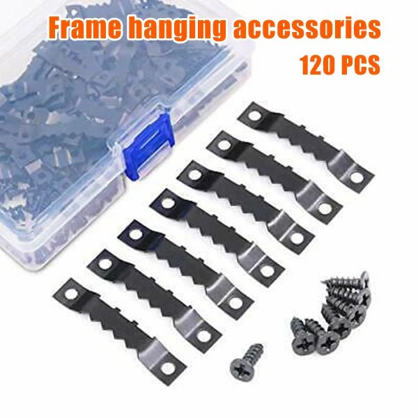 Hot 120pcs Sawtooth Picture Hangers Frame Hanging Kit Double Hole with