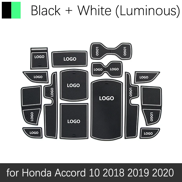 Противоскользящие резиновые ворота слот чашки коврик для Honda Accord 10X2018 MK10 10th Gen двери паз коврик аксессуары наклейки - Название цвета: White Luminous