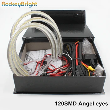 

Rockeybright 4*131mm e36 e38 e39 halo ring SMD LED angel eyes kit 120smd led angel eyes for bmw e46 projector headlight ring