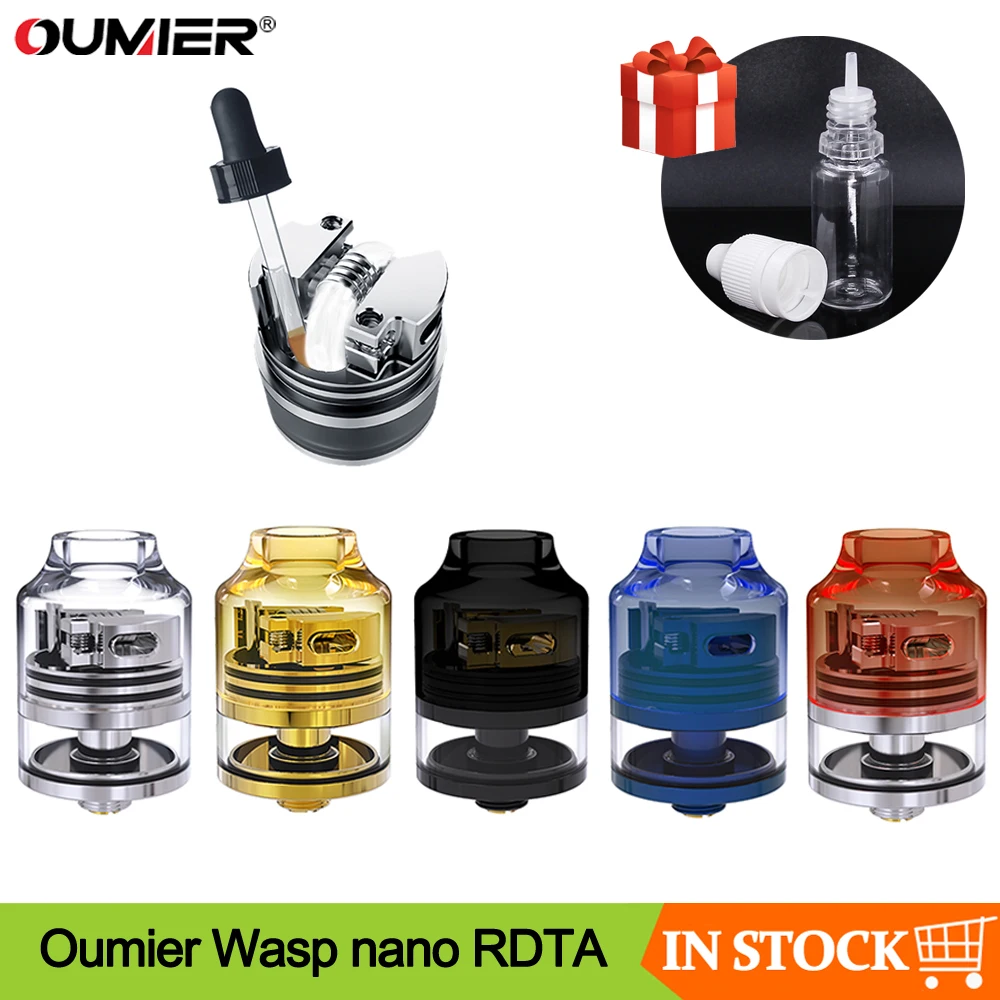 

Origianl Oumier Wasp nano RDTA Tank 22mm Adjustable Airflow 2ml Vape Tank Atomizer Electronic Cigarette Atomizer For 510 Thread