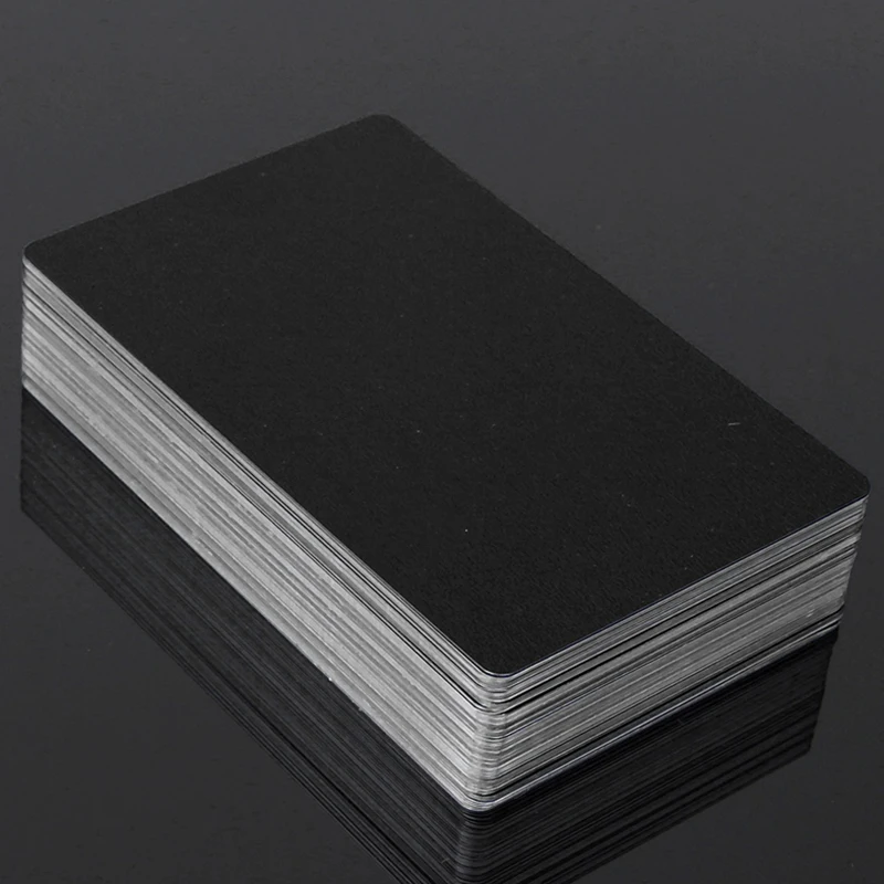 100 шт Черная Алюминиевая карта из сплава гравировка по металлу бизнес-доступ визитная карточка пустая 0,22 мм толщина