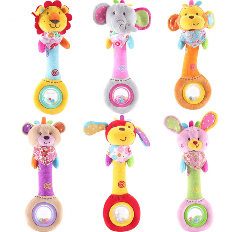 Fashion Newborn Infant Toys Baby Plush Animal Baby Months Toy 0-12 Cartoon Educational Children Rattles Toy Soft Baby Baby