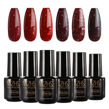 MIZHSE, Красный бриллиант, цветная серия, УФ гель для ногтей, маникюр, бриллиантовый блеск с ультрафиолетовым свечением лак для ногтей с блестками, гель для ногтей