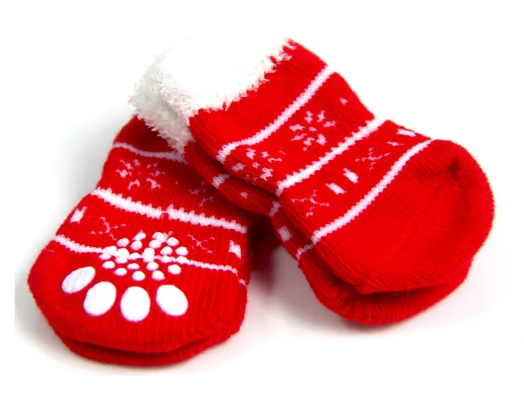Рождественские носки для собак, маленькая собака, щенок, Обувь для собак, милые мягкие теплые вязаные носки, одежда для собак, кошек, 300852