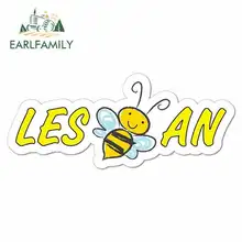 EARLFAMILY 13cm x 13cm for Lesbian Bee Yellow Anime Funny Car Stickers Vinyl JDM Bumper Trunk Truck Graphics Truck Fine Decal