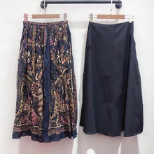 Высокое качество хлопок цветочные юбки для женщин трапециевидные элегантные тонкие юбки новые женские повседневные юбки