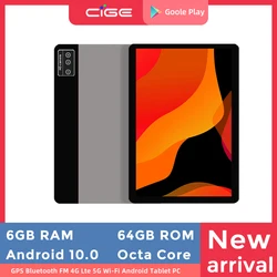 10 pouces Tablette 6 GO de RAM 64 GO ROM Android 10.0 1920*1200 FHD IPS Double 4G LTE Wifi 5G Bluetooth GPS 6000mAh USB C Pour enfants 