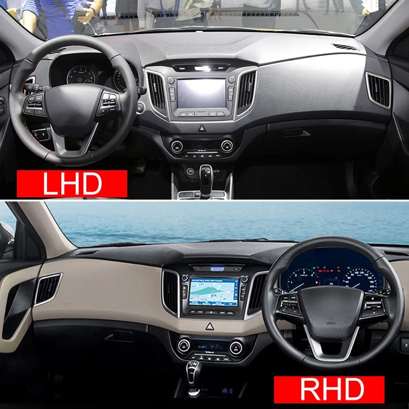 Skup Pokrywa deski rozdzielczej samochodu maty osłona pochłaniająca światło Instrument platforma biurko dywany dla Hyundai Creta Ix25 2015 2017 2018 2019 akcesoria