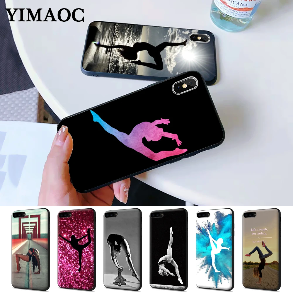 

gymnastics silhouette Silicone Case for iPhone 5 5S 6 6S Plus 7 8 X XS Max XR