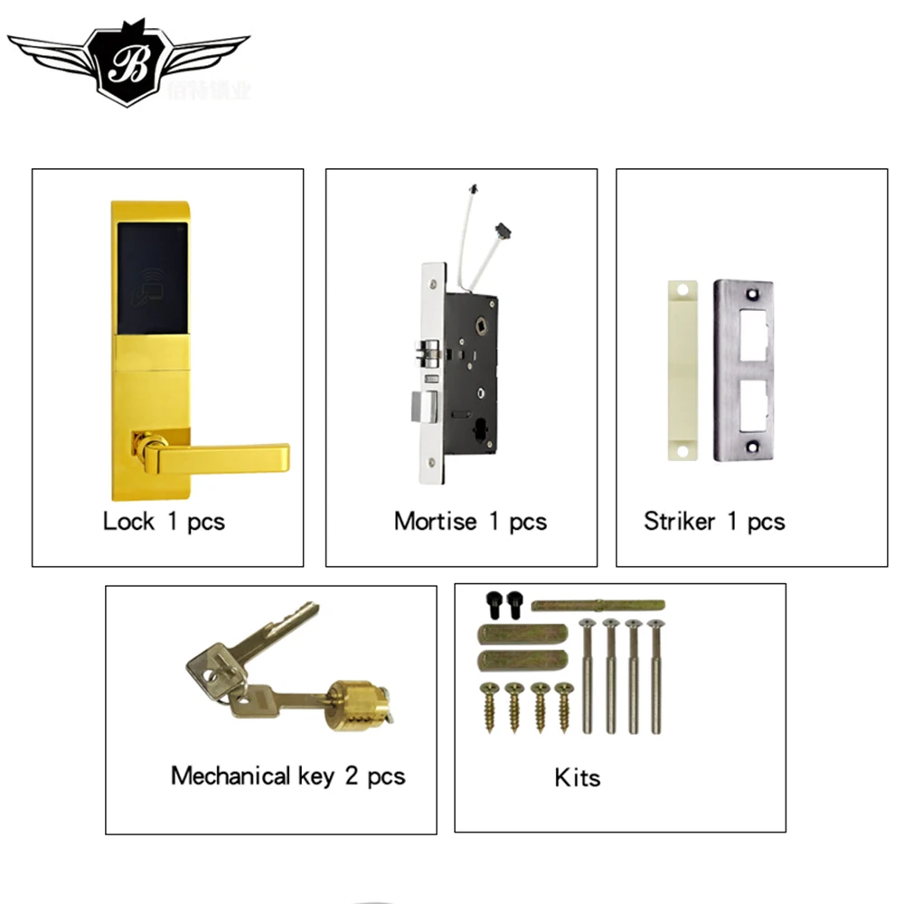 Hot Sale popular Electronic Hotel management System Swipe RFID Card unlock Smart Door Lock for appartment hotel