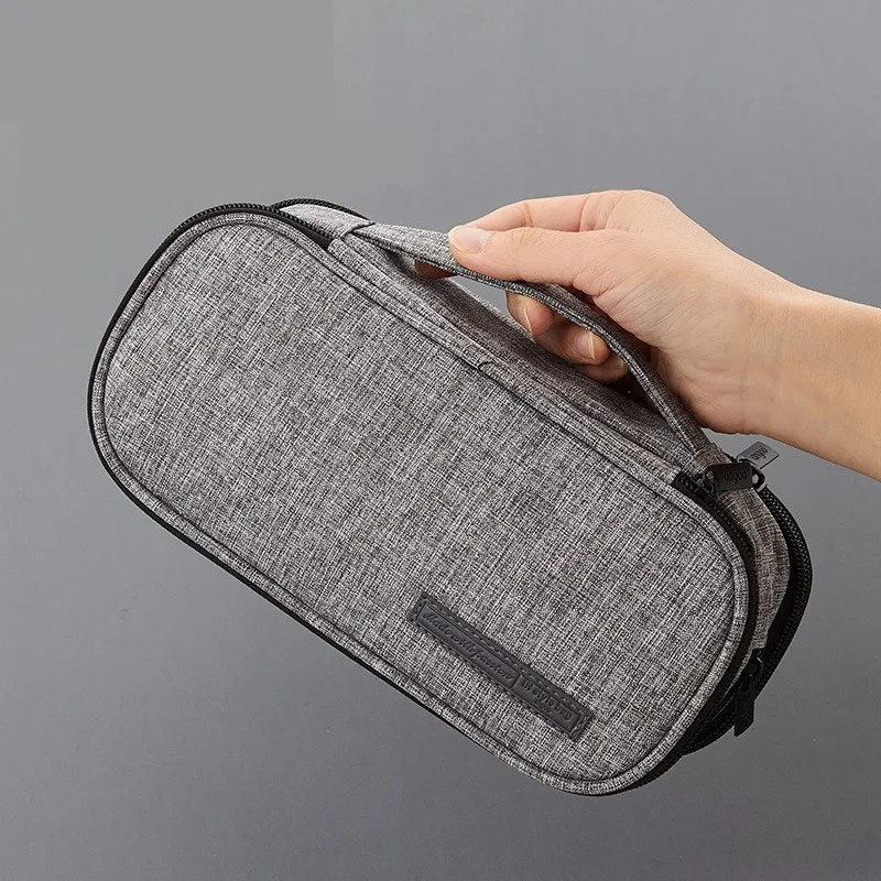 Милые канцелярские принадлежности портативный двухслойный чехол для карандашей