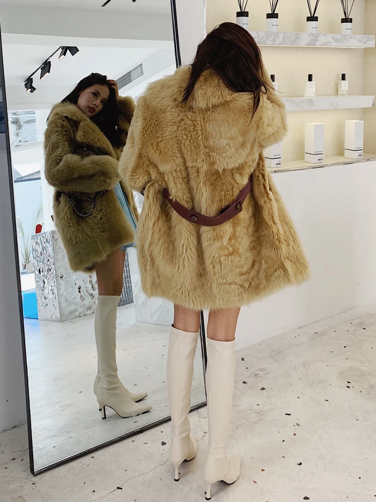 Maylofuer женская теплая шерстяная Меховая куртка с отворотом зимняя верхняя одежда новые женские топы пальто осень зима модное меховое пальто