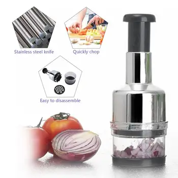 

Multifunction Mini Stainless Steel Multi-layered Safe Pressing Kitchen Stainless Vegetable Garlic Onion Slicer Chopper Cutter