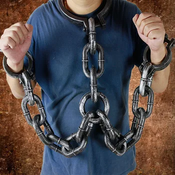 

2019 Fashion Performing Costumes Plastic Prisoner Chains Halloween Anklets Bracelets Neck Halloween Decoration Craft Accessories