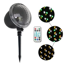 4 Светодиодный светильник для газонов, проекционный сценический светильник, наружный Рождественский мини-светильник в виде снежинки с дистанционным управлением, вечерние, праздничные