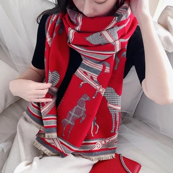 

Lady Winter Cashmere Scarf for Women Brushed Pashmina Scarves Thick Neck Scarfs Stole All-Match Blanket