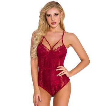 

Women Lace Bra Babydoll Teddy Lingerie Jumpsuit Bodysuit Sleepwear Lntimate Underwear Mesh Sheer One-piece Siamese Brassiere
