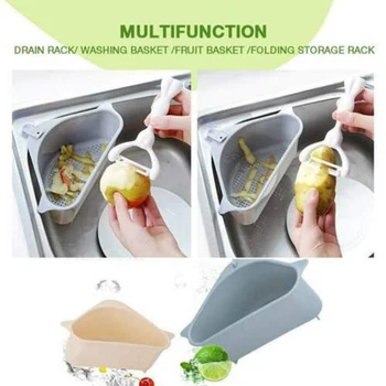 

Kitchen Multi-purpose Basket Punch-free Sink Sink Drain Rack Triangle Storage Rack Sucker Storage Rack Basket Wash Dropshipping