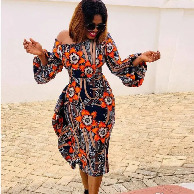 Ovoro African Long Sleeve Dress